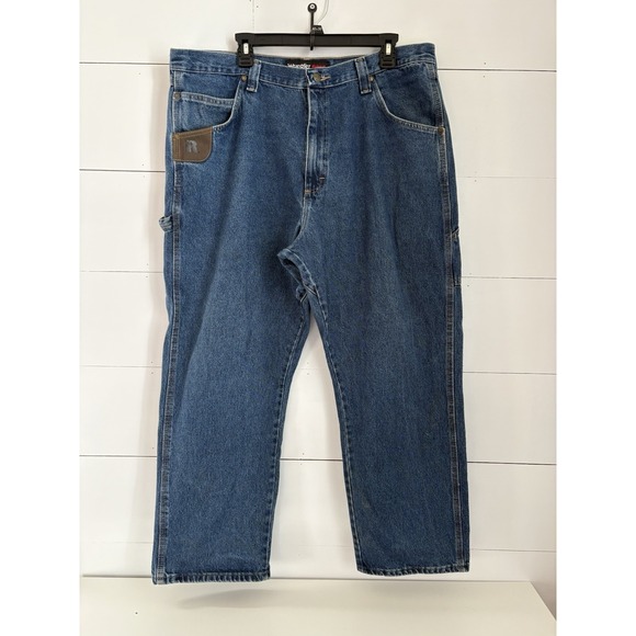 Wrangler Riggs Jeans Mens 40x30 BLUE Outdoors RUGGED‎ Work Wear DENIM CARPENTER - Picture 1 of 11